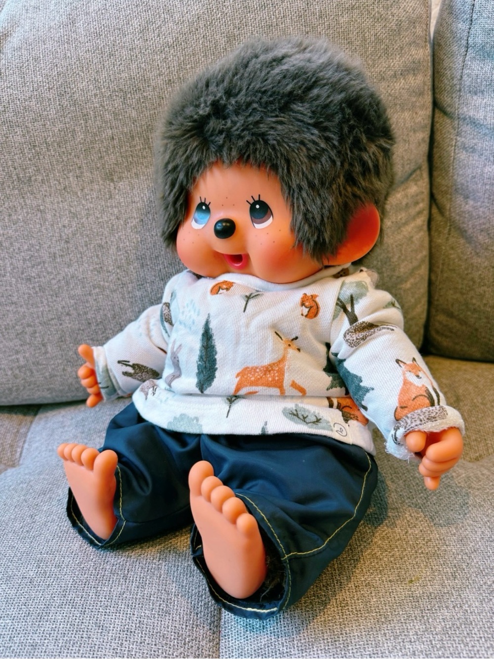Monchhichi boy doll in sitting position - Picture 4 of 7